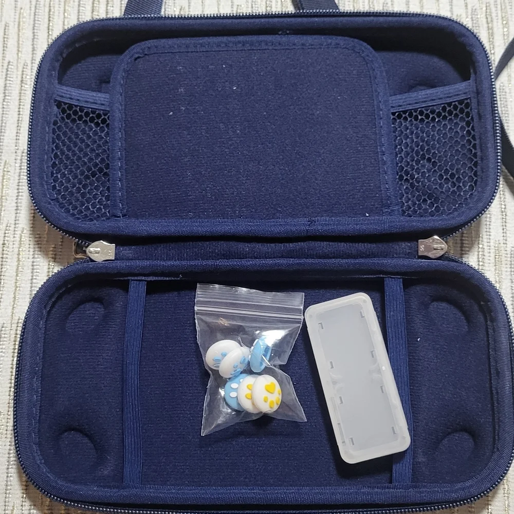 Navy Blue Portable Gaming Console Case Little Nintedo Switch.